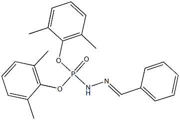 O,O-bis(2,6-dimethylphenyl) N'-benzylidenehydrazidophosphate Struktur