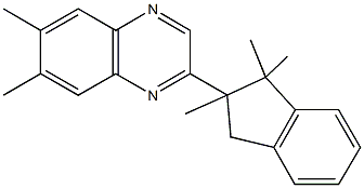 6,7-dimethyl-2-(1,1,2-trimethyl-2,3-dihydro-1H-inden-2-yl)quinoxaline Struktur