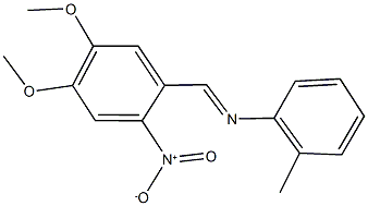 N-(4,5-dimethoxy-2-nitrobenzylidene)-2-methylaniline Struktur