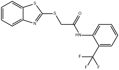 2-(1,3-benzothiazol-2-ylsulfanyl)-N-[2-(trifluoromethyl)phenyl]acetamide Struktur