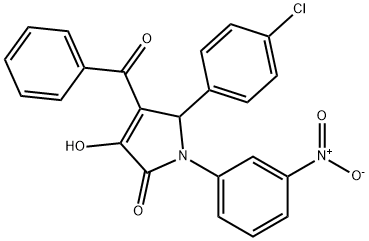 4-benzoyl-5-(4-chlorophenyl)-3-hydroxy-1-{3-nitrophenyl}-1,5-dihydro-2H-pyrrol-2-one Struktur