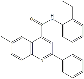 N-(2-ethylphenyl)-6-methyl-2-phenyl-4-quinolinecarboxamide Struktur