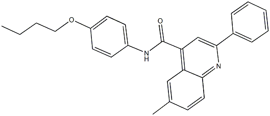 N-(4-butoxyphenyl)-6-methyl-2-phenyl-4-quinolinecarboxamide Struktur