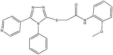 N-(2-methoxyphenyl)-2-{[4-phenyl-5-(4-pyridinyl)-4H-1,2,4-triazol-3-yl]sulfanyl}acetamide Struktur