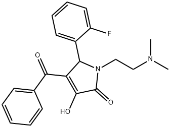 4-benzoyl-1-[2-(dimethylamino)ethyl]-5-(2-fluorophenyl)-3-hydroxy-1,5-dihydro-2H-pyrrol-2-one Struktur