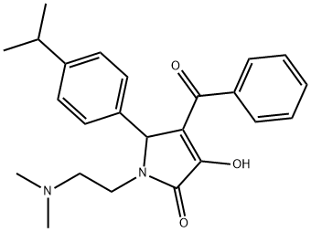 4-benzoyl-1-[2-(dimethylamino)ethyl]-3-hydroxy-5-(4-isopropylphenyl)-1,5-dihydro-2H-pyrrol-2-one Struktur