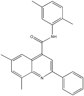 N-(2,5-dimethylphenyl)-6,8-dimethyl-2-phenyl-4-quinolinecarboxamide Struktur