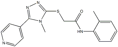 N-(2-methylphenyl)-2-{[4-methyl-5-(4-pyridinyl)-4H-1,2,4-triazol-3-yl]sulfanyl}acetamide Struktur