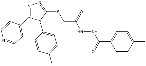 N'-(4-methylbenzoyl)-2-{[4-(4-methylphenyl)-5-(4-pyridinyl)-4H-1,2,4-triazol-3-yl]sulfanyl}acetohydrazide Struktur