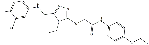 2-({5-[(3-chloro-4-methylanilino)methyl]-4-ethyl-4H-1,2,4-triazol-3-yl}sulfanyl)-N-(4-ethoxyphenyl)acetamide Struktur