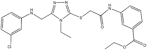 ethyl 3-{[({5-[(3-chloroanilino)methyl]-4-ethyl-4H-1,2,4-triazol-3-yl}sulfanyl)acetyl]amino}benzoate Struktur