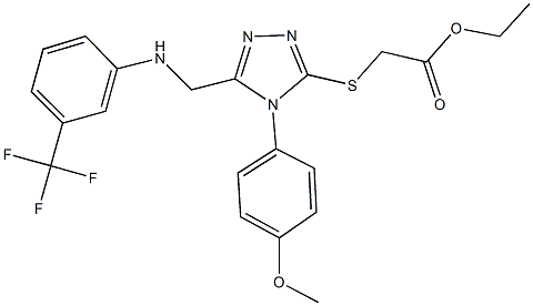 ethyl [(4-(4-methoxyphenyl)-5-{[3-(trifluoromethyl)anilino]methyl}-4H-1,2,4-triazol-3-yl)sulfanyl]acetate Struktur