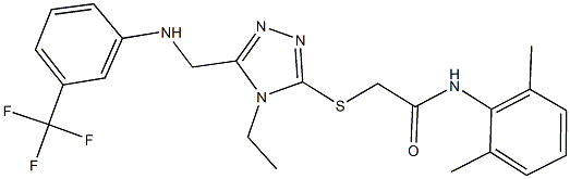 N-(2,6-dimethylphenyl)-2-[(4-ethyl-5-{[3-(trifluoromethyl)anilino]methyl}-4H-1,2,4-triazol-3-yl)sulfanyl]acetamide Struktur