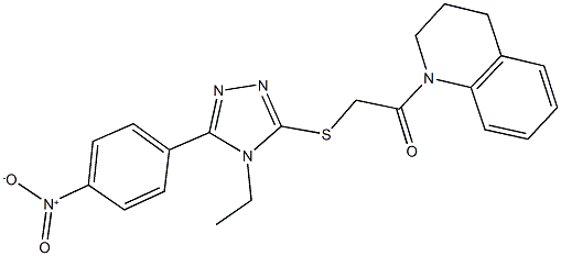 1-{[(4-ethyl-5-{4-nitrophenyl}-4H-1,2,4-triazol-3-yl)sulfanyl]acetyl}-1,2,3,4-tetrahydroquinoline Struktur