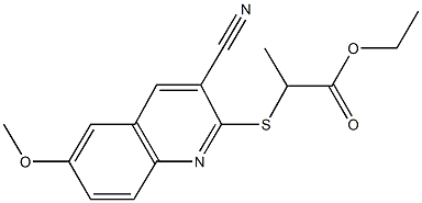 ethyl 2-[(3-cyano-6-methoxy-2-quinolinyl)sulfanyl]propanoate Struktur