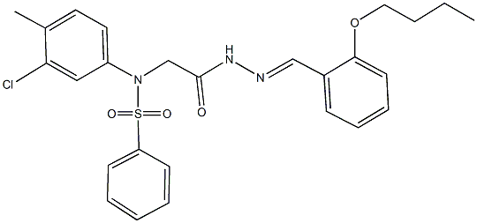 N-{2-[2-(2-butoxybenzylidene)hydrazino]-2-oxoethyl}-N-(3-chloro-4-methylphenyl)benzenesulfonamide Struktur