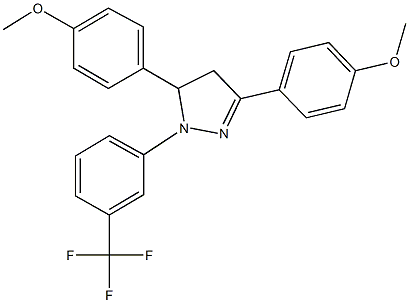 3,5-bis(4-methoxyphenyl)-1-[3-(trifluoromethyl)phenyl]-4,5-dihydro-1H-pyrazole Struktur