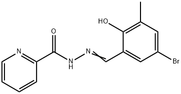 N'-(5-bromo-2-hydroxy-3-methylbenzylidene)-2-pyridinecarbohydrazide Struktur