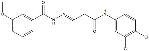 N-(3,4-dichlorophenyl)-3-[(3-methoxybenzoyl)hydrazono]butanamide Struktur