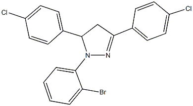 1-(2-bromophenyl)-3,5-bis(4-chlorophenyl)-4,5-dihydro-1H-pyrazole Struktur