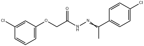 2-(3-chlorophenoxy)-N'-[1-(4-chlorophenyl)ethylidene]acetohydrazide Struktur