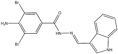 4-amino-3,5-dibromo-N'-(1H-indol-3-ylmethylene)benzohydrazide Struktur