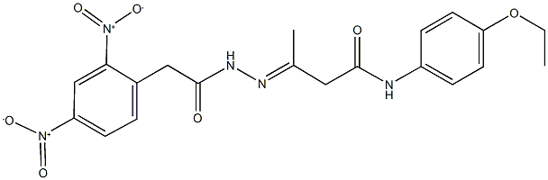 3-[({2,4-dinitrophenyl}acetyl)hydrazono]-N-(4-ethoxyphenyl)butanamide Struktur