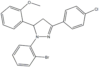 1-(2-bromophenyl)-3-(4-chlorophenyl)-5-(2-methoxyphenyl)-4,5-dihydro-1H-pyrazole Struktur