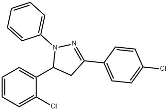 5-(2-chlorophenyl)-3-(4-chlorophenyl)-1-phenyl-4,5-dihydro-1H-pyrazole Struktur