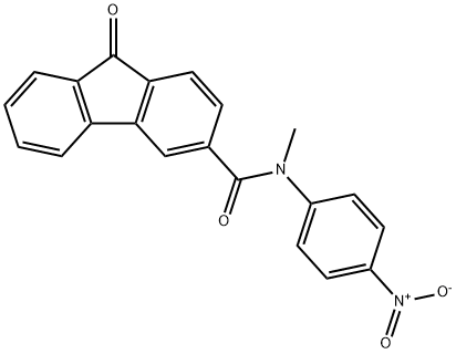 N-{4-nitrophenyl}-N-methyl-9-oxo-9H-fluorene-3-carboxamide Struktur