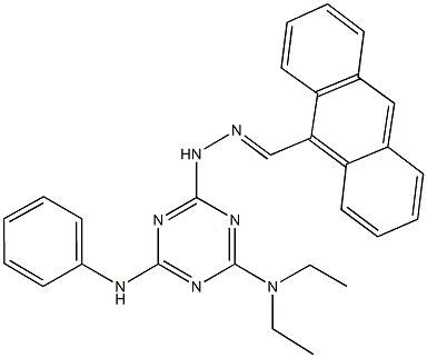 9-anthracenecarbaldehyde [4-anilino-6-(diethylamino)-1,3,5-triazin-2-yl]hydrazone Struktur