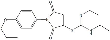 2,5-dioxo-1-(4-propoxyphenyl)-3-pyrrolidinyl N,N'-diethylimidothiocarbamate Struktur