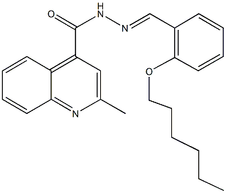 N'-[2-(hexyloxy)benzylidene]-2-methyl-4-quinolinecarbohydrazide Struktur