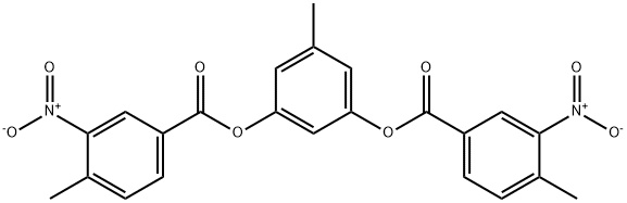 3-({3-nitro-4-methylbenzoyl}oxy)-5-methylphenyl 3-nitro-4-methylbenzoate Struktur