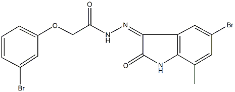 N'-(5-bromo-7-methyl-2-oxo-1,2-dihydro-3H-indol-3-ylidene)-2-(3-bromophenoxy)acetohydrazide Struktur