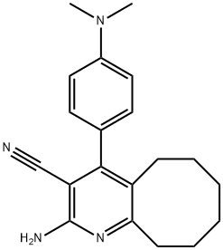 2-amino-4-[4-(dimethylamino)phenyl]-5,6,7,8,9,10-hexahydrocycloocta[b]pyridine-3-carbonitrile Struktur