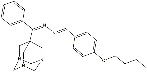 4-butoxybenzaldehyde [phenyl(1,3,5-triazatricyclo[3.3.1.1~3,7~]dec-7-yl)methylene]hydrazone Struktur