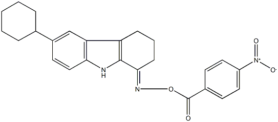 6-cyclohexyl-2,3,4,9-tetrahydro-1H-carbazol-1-one O-{4-nitrobenzoyl}oxime Struktur