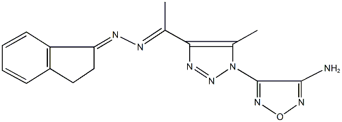 1-[1-(4-amino-1,2,5-oxadiazol-3-yl)-5-methyl-1H-1,2,3-triazol-4-yl]ethanone 2,3-dihydro-1H-inden-1-ylidenehydrazone Struktur