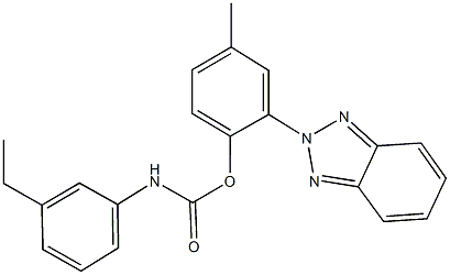 2-(2H-1,2,3-benzotriazol-2-yl)-4-methylphenyl 3-ethylphenylcarbamate Struktur