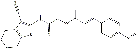 2-[(3-cyano-4,5,6,7-tetrahydro-1-benzothien-2-yl)amino]-2-oxoethyl 3-{4-nitrophenyl}acrylate Struktur