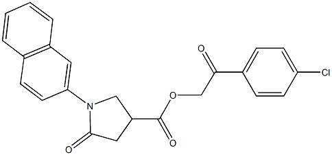 2-(4-chlorophenyl)-2-oxoethyl 1-(2-naphthyl)-5-oxo-3-pyrrolidinecarboxylate Struktur