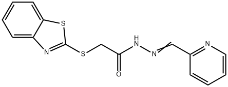 2-(1,3-benzothiazol-2-ylsulfanyl)-N'-(2-pyridinylmethylene)acetohydrazide Struktur