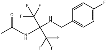 N-[2,2,2-trifluoro-1-[(4-fluorobenzyl)amino]-1-(trifluoromethyl)ethyl]acetamide Struktur