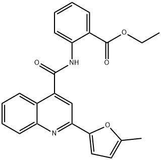 ethyl 2-({[2-(5-methyl-2-furyl)-4-quinolinyl]carbonyl}amino)benzoate Struktur