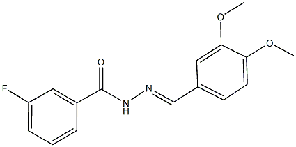 N'-(3,4-dimethoxybenzylidene)-3-fluorobenzohydrazide Struktur