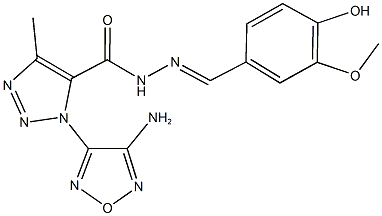 1-(4-amino-1,2,5-oxadiazol-3-yl)-N'-(4-hydroxy-3-methoxybenzylidene)-4-methyl-1H-1,2,3-triazole-5-carbohydrazide Struktur