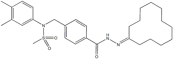 N-{4-[(2-cyclododecylidenehydrazino)carbonyl]benzyl}-N-(3,4-dimethylphenyl)methanesulfonamide Struktur