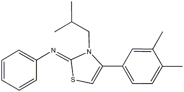 N-(4-(3,4-dimethylphenyl)-3-isobutyl-1,3-thiazol-2(3H)-ylidene)-N-phenylamine Struktur