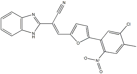 2-(1H-benzimidazol-2-yl)-3-(5-{5-chloro-2-nitro-4-methylphenyl}-2-furyl)acrylonitrile Struktur